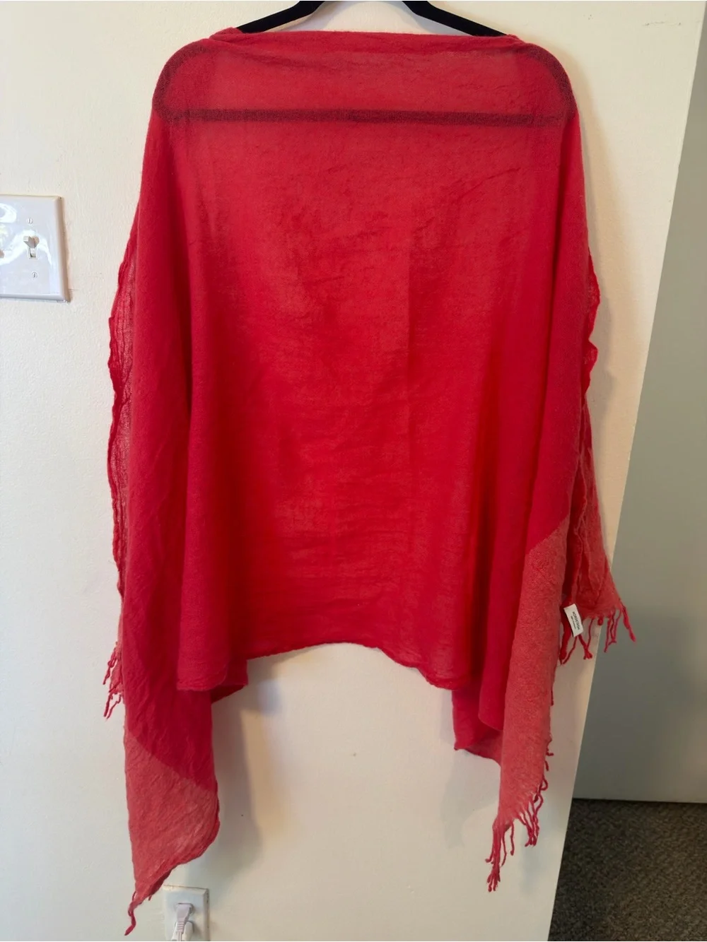 Nordstrom 100% Cashmere Scarf Wrap OS Red Shawl